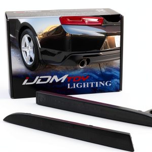 iJDMTOY Rear Bumper Reflector Light Black Smoke Lens for 2016+ Camaro-0