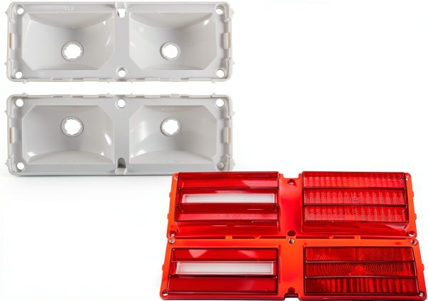 STILEALUS Red ABS Tail Lamp Lens & Housing Set for 1975-1979 Chevy II-1
