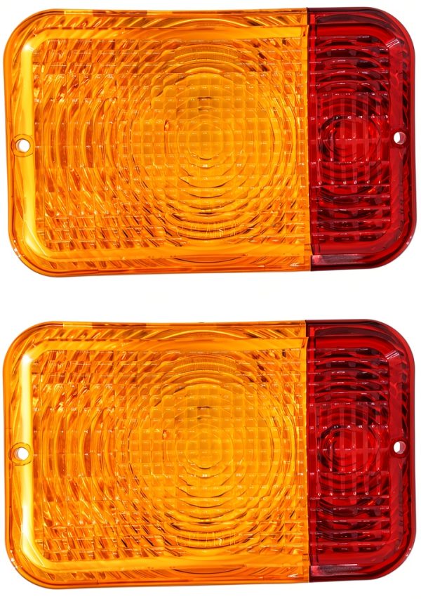 Sootim Red/Amber Lens Waterproof Rear Lights for Tractor-2