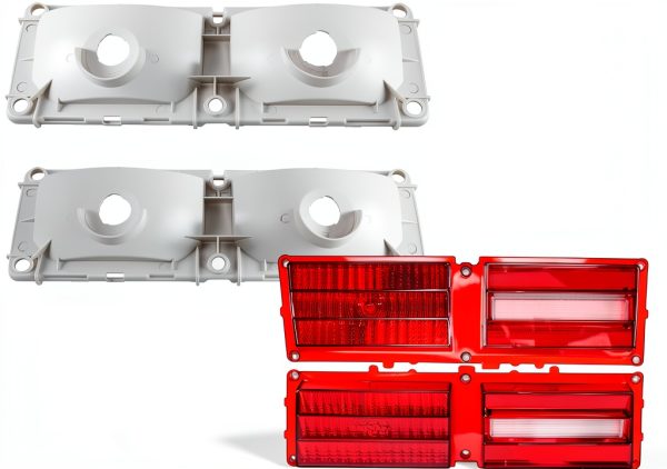 STILEALUS Red ABS Tail Lamp Lens & Housing Set for 1975-1979 Chevy II-3