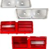 STILEALUS Red ABS Tail Lamp Lens & Housing Set for 1975-1979 Chevy II-2