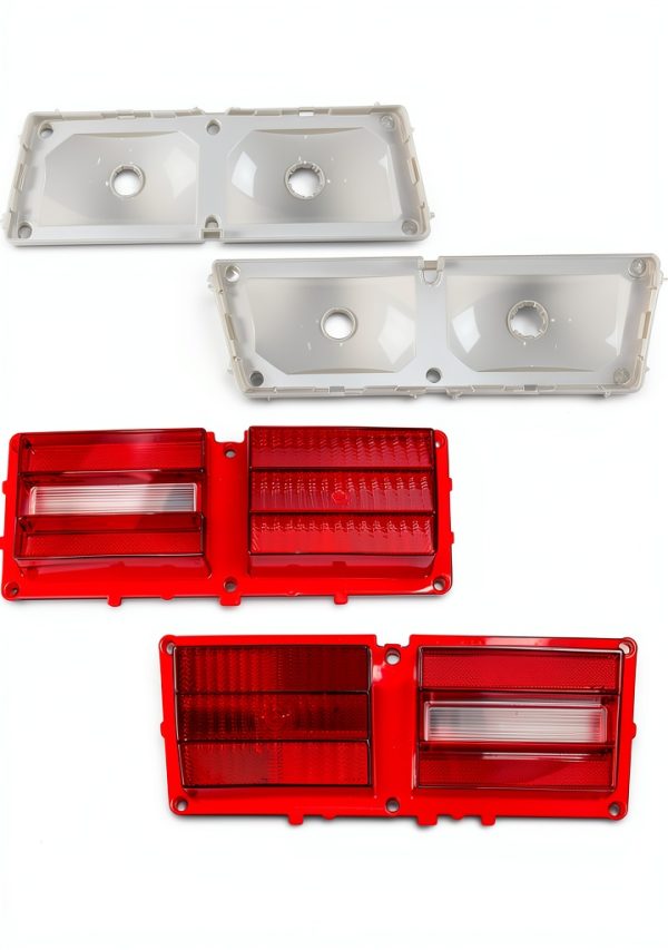 STILEALUS Red ABS Tail Lamp Lens & Housing Set for 1975-1979 Chevy II-2