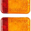 Sootim Red/Amber Lens Waterproof Rear Lights for Tractor-0