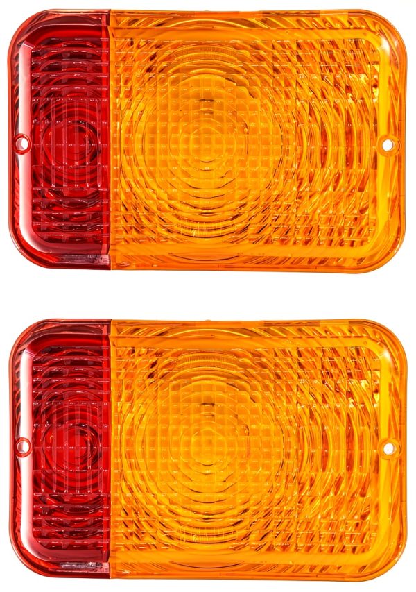 Sootim Red/Amber Lens Waterproof Rear Lights for Tractor-0