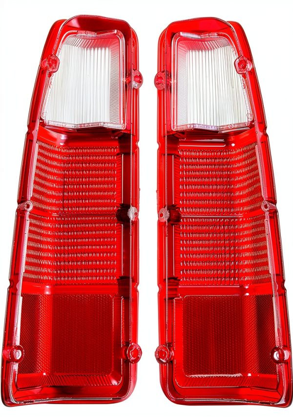ECOTRIC Red and White Plastic Rear Tail Light Lens for 1972-1980 Dodge-2