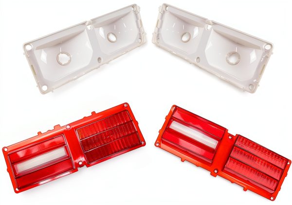 STILEALUS Red ABS Tail Lamp Lens & Housing Set for 1975-1979 Chevy II-6