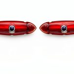 Pirate Mfg 1951 Red Tail Light Lens with Blue Dot Waterproof Plastic-0