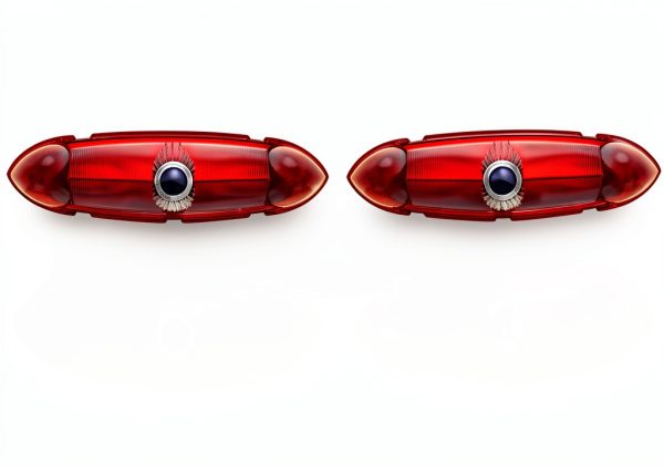 Pirate Mfg 1951 Red Tail Light Lens with Blue Dot Waterproof Plastic-0