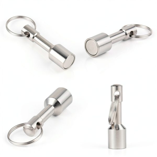 Keychain Magnet WELLZEER D12mm Silver Earth Test Magnet for Jewelry-2