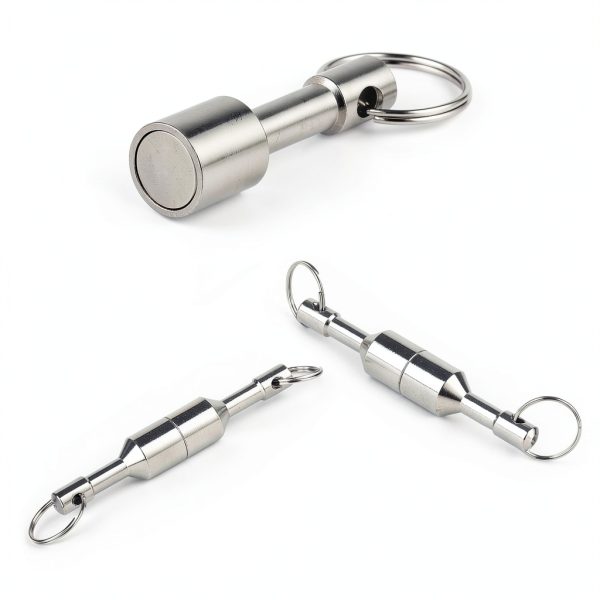 Keychain Magnet WELLZEER D12mm Silver Earth Test Magnet for Jewelry-1