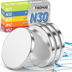 Strong Neodymium Disc Magnets by FINDMAG – N42 Grade, 4‑Pack-0